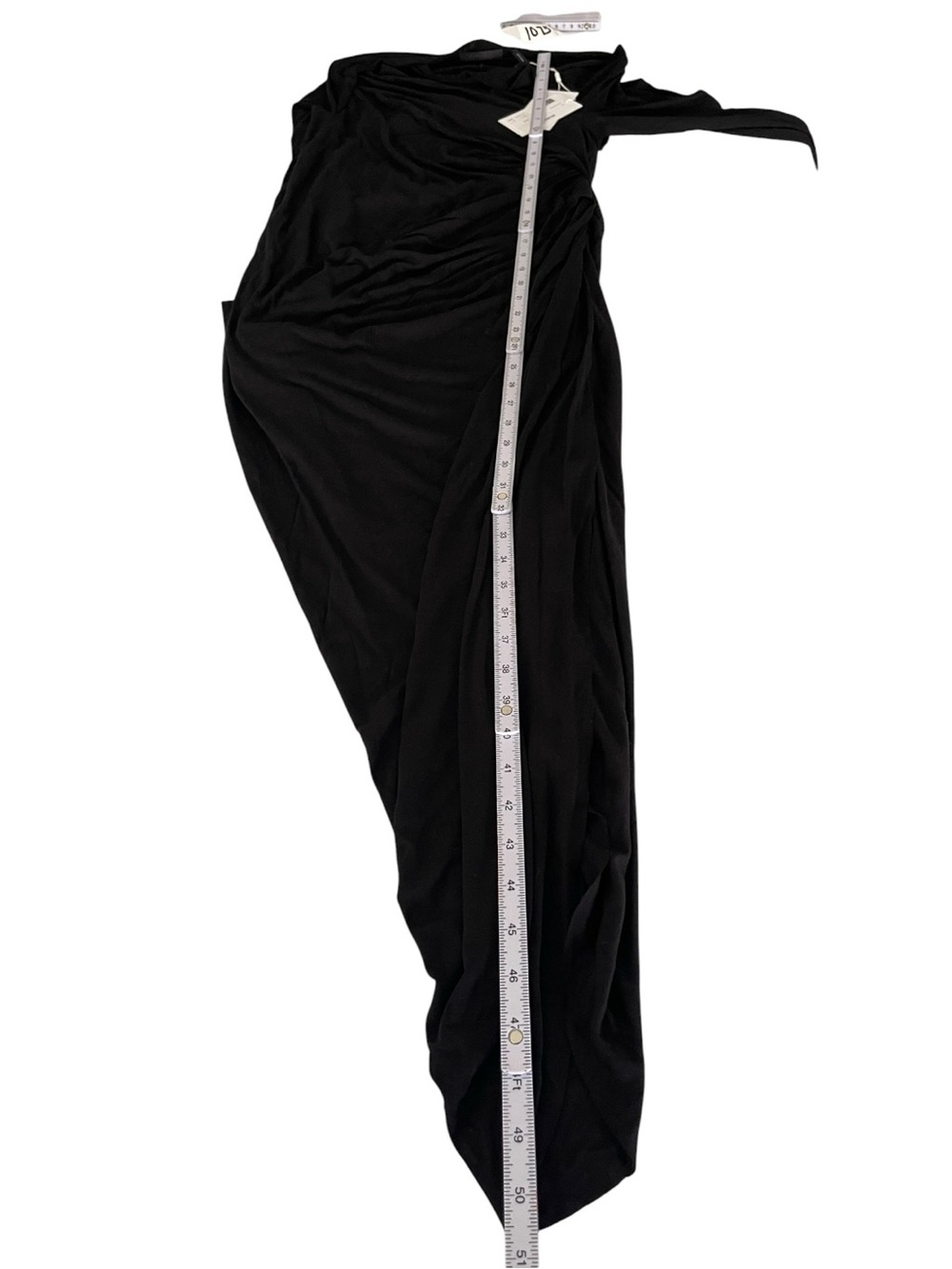 Helmut Lang Scala Dress M Black Draped Cutout Open Back Asymmetrical Midi - Picture 7 of 12